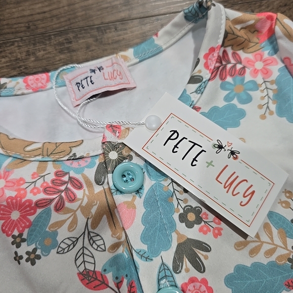 Pete & Lucy Boutique Girls jumpsuit floral print sz 2t New - Picture 4 of 5
